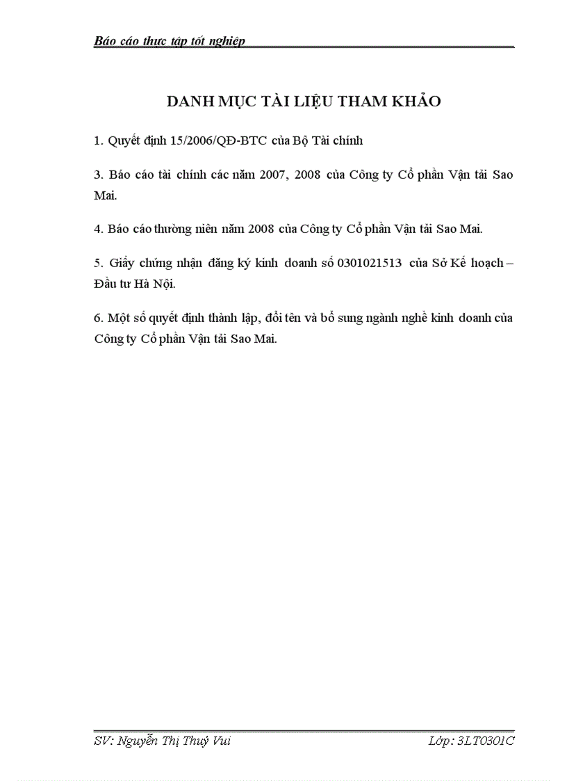 image for page Báo cáo thực tập tại Công ty Cổ phần Vận tải Sao Mai