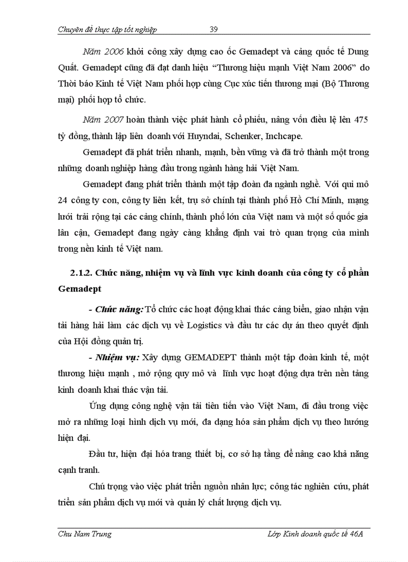 image for page Nâng cao sức cạnh tranh của dịch vụ vận tải container tại công ty cổ phần gemadept