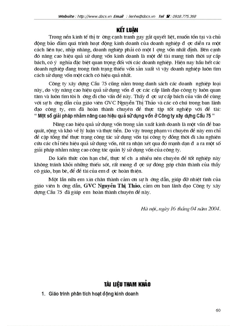 image for page Một số biện pháp nhằm nâng cao hiệu quả sử dụng vốn tại Công ty xây dựng Cầu 75