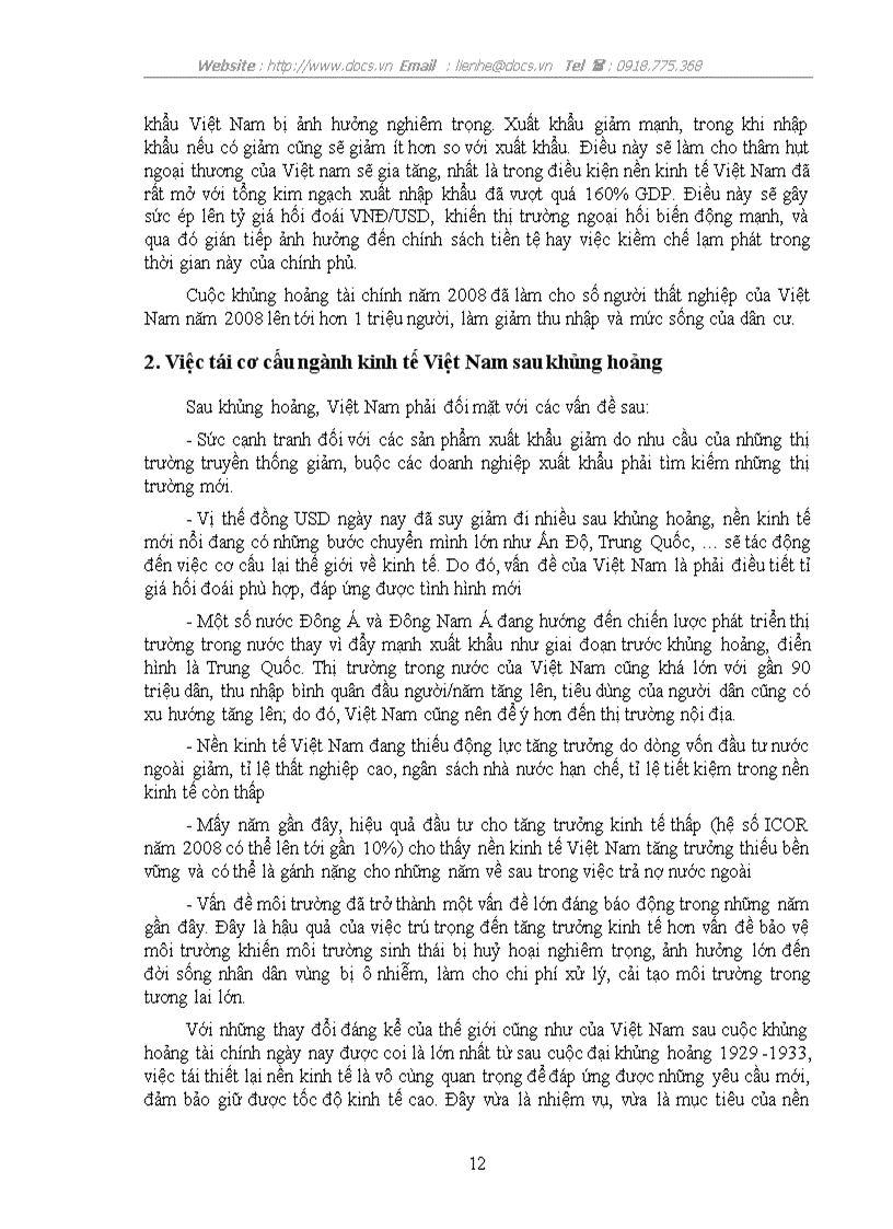 image for page Về tái cơ cấu ngành kinh tế của Việt Nam trong và sau khủng hoảng