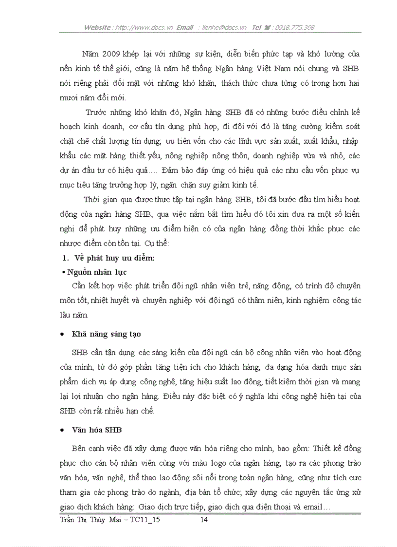 image for page Báo cáo thực tập tại Phòng Quan Hệ Khách hàng Ngân hàng TMCP Sài Gòn Hà Nội SHB