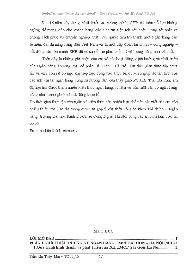 image for page Báo cáo thực tập tại Phòng Quan Hệ Khách hàng Ngân hàng TMCP Sài Gòn Hà Nội SHB