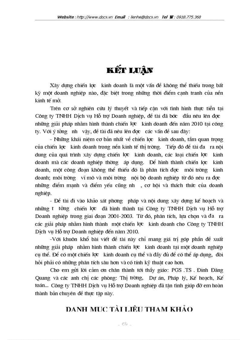 image for page Một số giải pháp góp phần xây dựng chiến lược kinh doanh tại Công ty TNHH Dịch vụ Hỗ trợ Doanh nghiệp