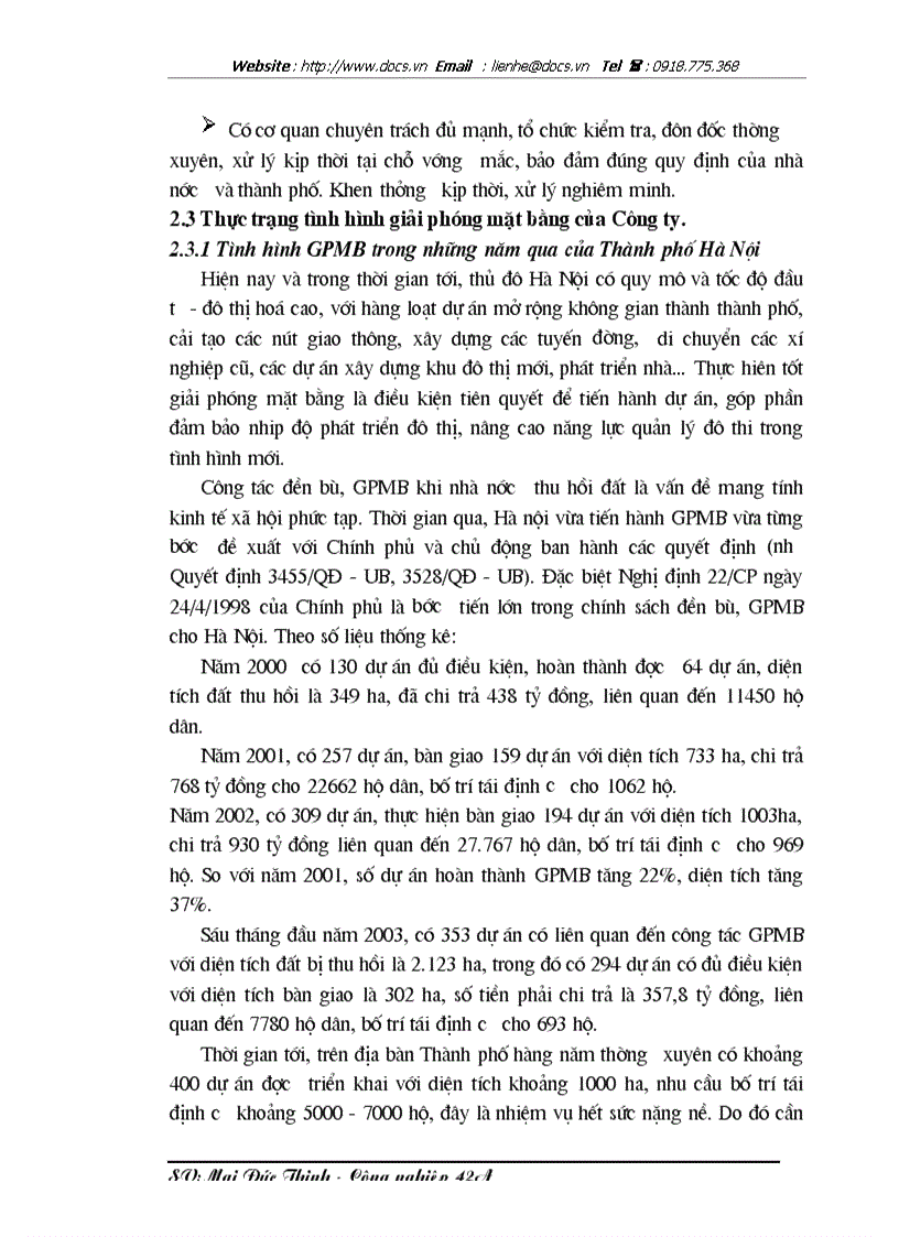 image for page Những biện pháp nhằm đẩy nhanh tiến độ giải phóng mặt bằng ở một số dự án trên địa bàn Hà Nội tại Công ty Đầu tư phát triển nhà số 2