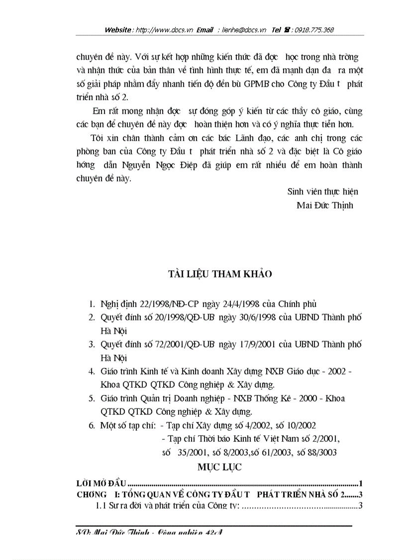 image for page Những biện pháp nhằm đẩy nhanh tiến độ giải phóng mặt bằng ở một số dự án trên địa bàn Hà Nội tại Công ty Đầu tư phát triển nhà số 2