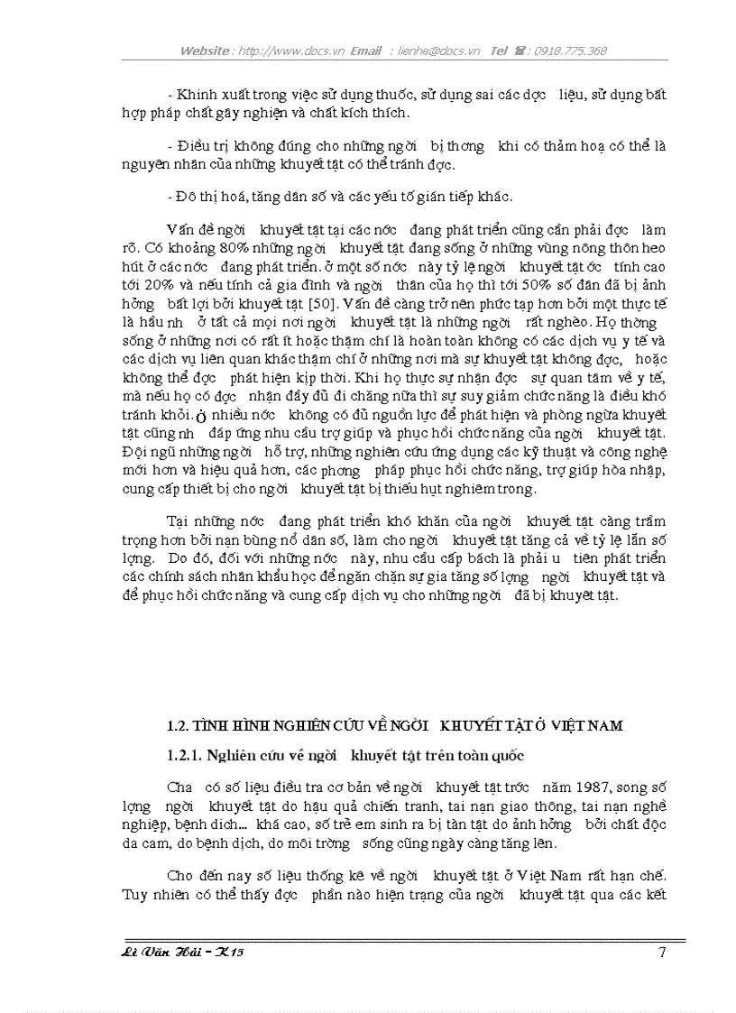 image for page Nghiên cứu đặc điểm người khuyết tật và một số yếu tố liên quan đến di tật bẩm sinh ở Hà Tây