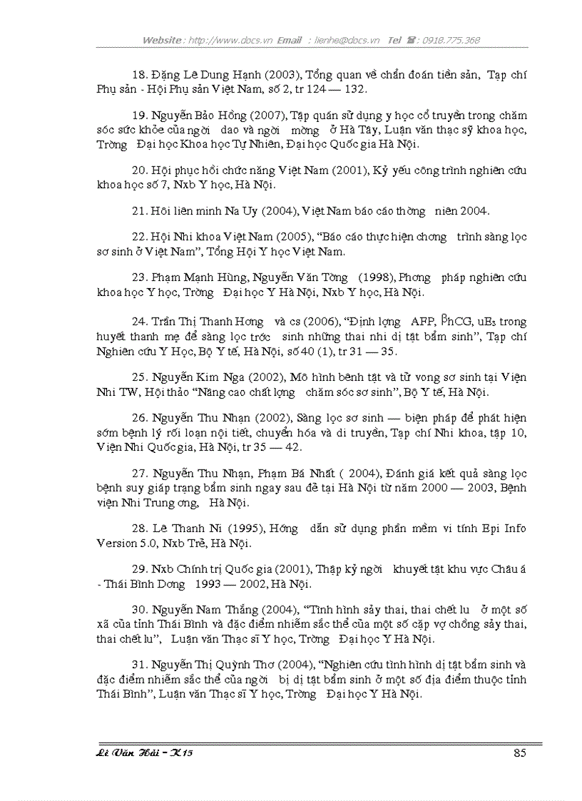 image for page Nghiên cứu đặc điểm người khuyết tật và một số yếu tố liên quan đến di tật bẩm sinh ở Hà Tây