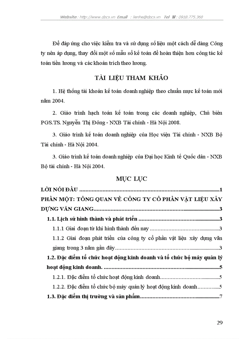 image for page Tổ chức kế toán tiền lương và các khoản trích theo lương tại Công ty Cổ phần vật liệu xây dựng Văn Giang