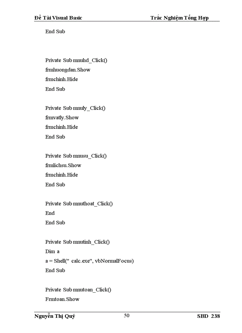 image for page Đề Tài Visual Basic