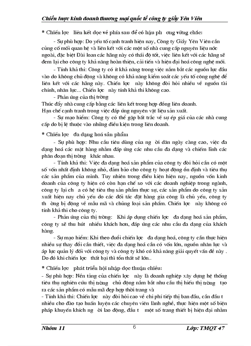 image for page Chiến lược kinh doanh thương mại quốc tế công ty giầy yên viên