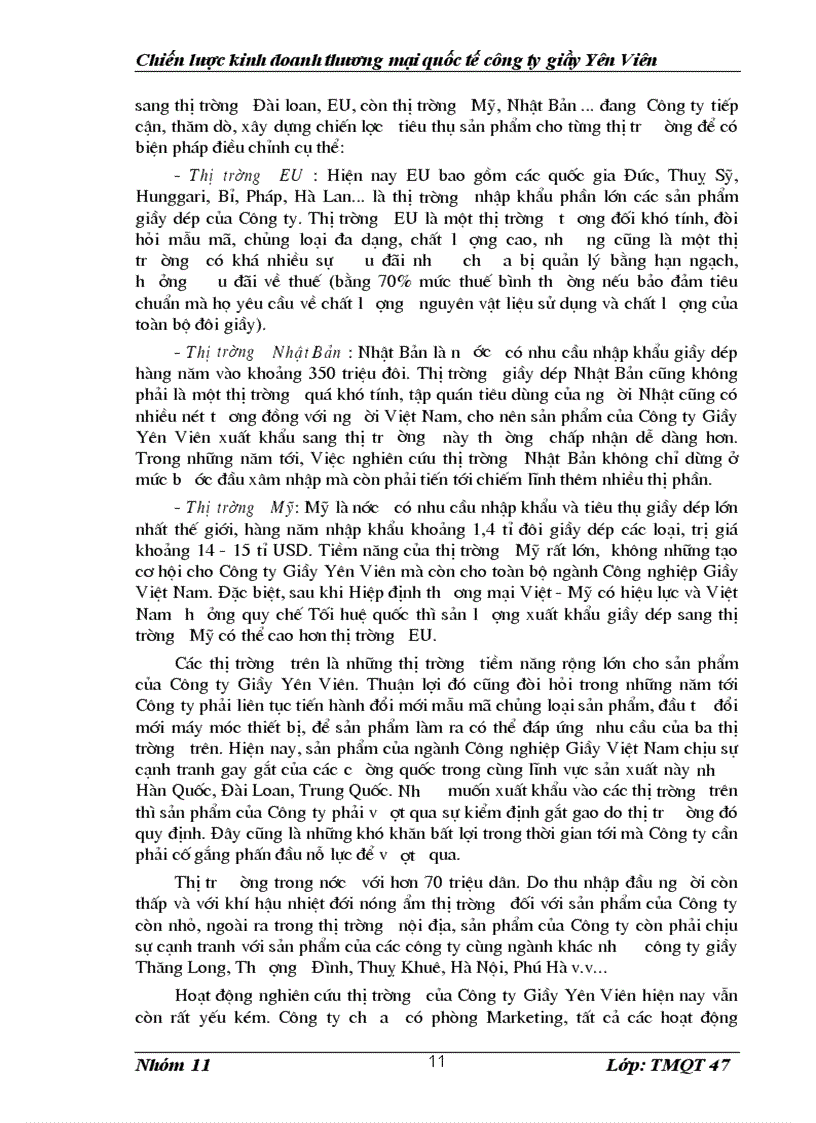 image for page Chiến lược kinh doanh thương mại quốc tế công ty giầy yên viên