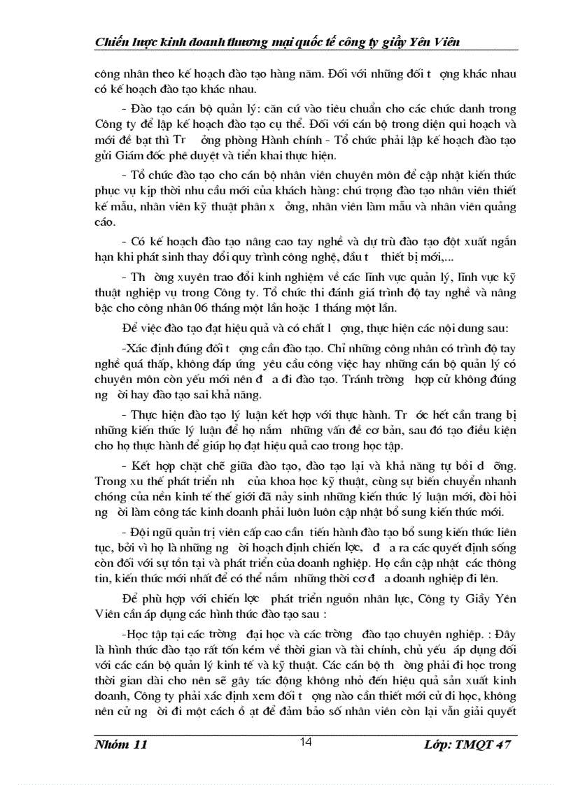 image for page Chiến lược kinh doanh thương mại quốc tế công ty giầy yên viên