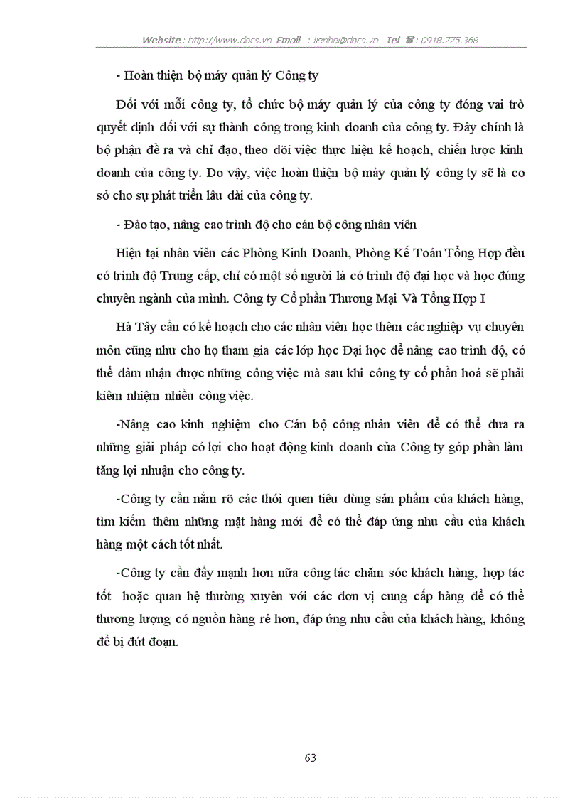 image for page Một số giải pháp nhằm tăng lợi nhuận tại Công ty CP Thương mại và tổng hợp I Hà Tây