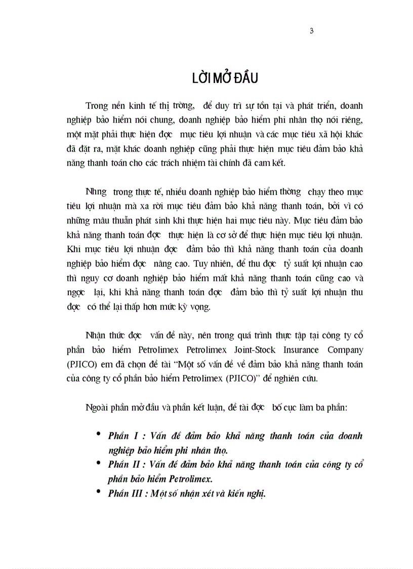 image for page 1số vấn đề về đảm bảo khả năng thanh toán của C ty CP bảo hiểm Petrolimex PJICO