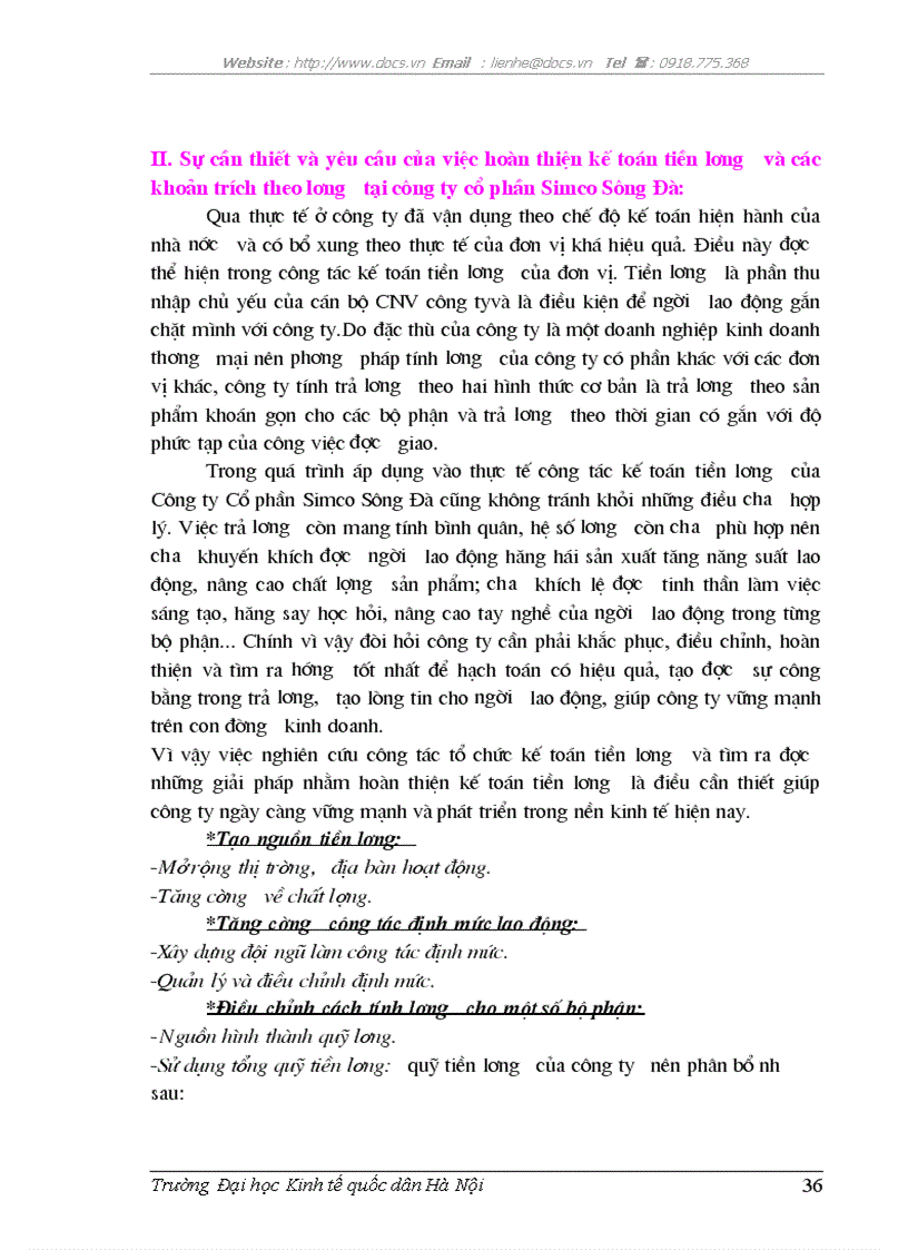 image for page Hoàn thiện kế toán tiền lương và các khoản trích theo lương tại Công ty cổ phần Simcô Sông Đà