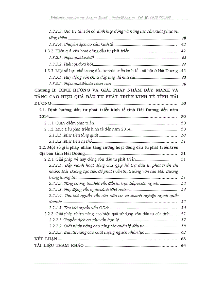 Đầu tư phát triển kinh tế tỉnh Hải Dương giai đoạn 2005 2009 Thực trạng và giải pháp