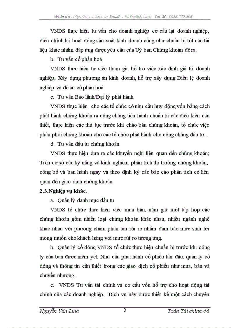 image for page Hoạt động của Công ty cổ phần Chứng khoán VNDirect