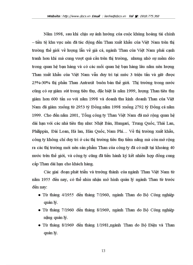 image for page Hoạt động xuất khẩuThan khoáng sản Việt Nam trong giai đoạn từ năm 2001 đến nay