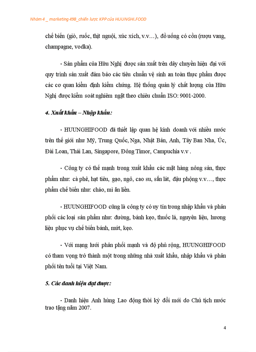 image for page Chiến lược kênh phân phối của công ty thực phẩm cổ phần HỮU NGHỊ