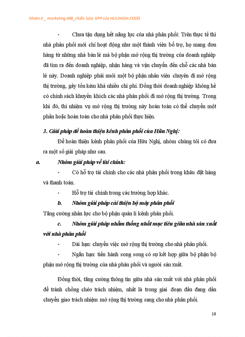 image for page Chiến lược kênh phân phối của công ty thực phẩm cổ phần HỮU NGHỊ