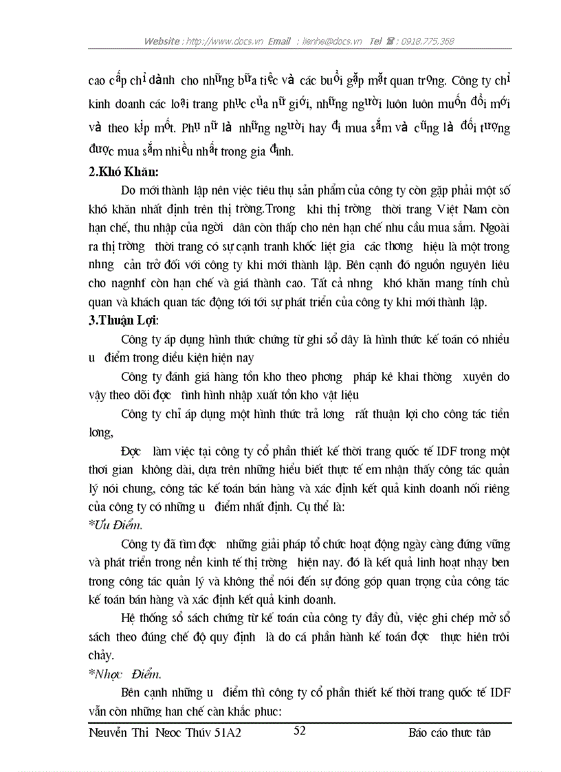 image for page Hạch toán các nghiệp vụ kế toán trong công ty ty CP Thiết kế thời trang quốc tế IDF