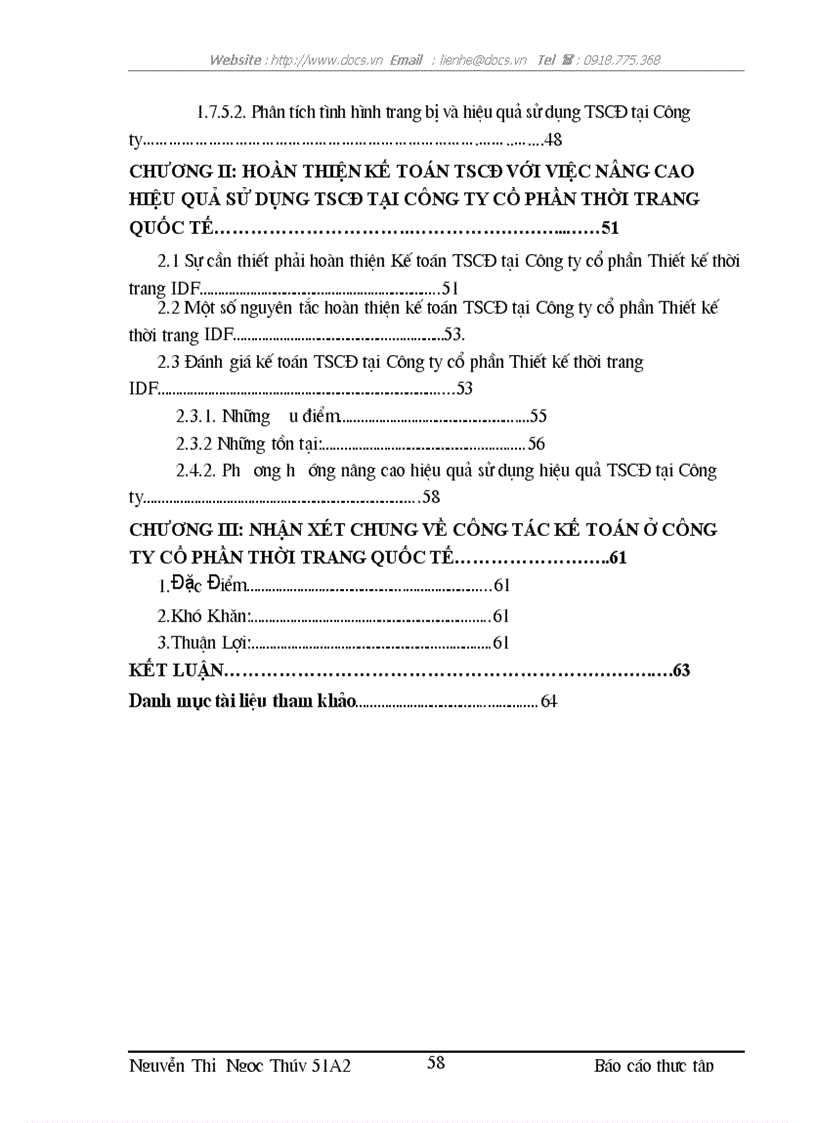 image for page Hạch toán các nghiệp vụ kế toán trong công ty ty CP Thiết kế thời trang quốc tế IDF
