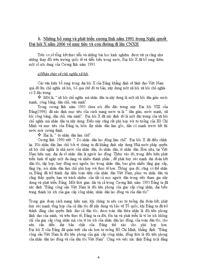 image for page Cương lĩnh năm 1991 đại hội vii đã được đại hội x năm 2006 của đảng bổ sung và phát triển như thế nào