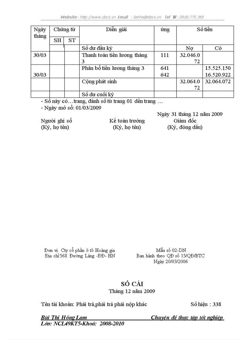 image for page Kế toán tiền lương và các khoản trích theo lương tại CÔNG TY CỔ PHẦN Ô TÔ HOÀNG GIA