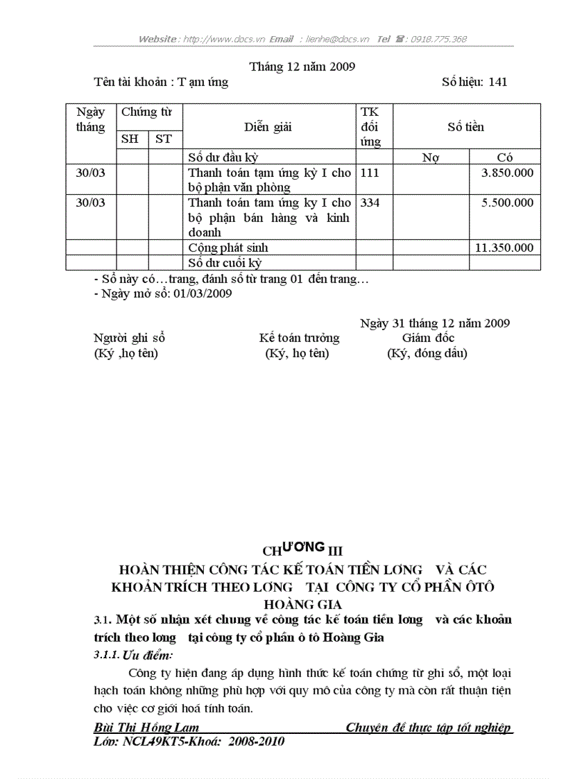 image for page Kế toán tiền lương và các khoản trích theo lương tại CÔNG TY CỔ PHẦN Ô TÔ HOÀNG GIA