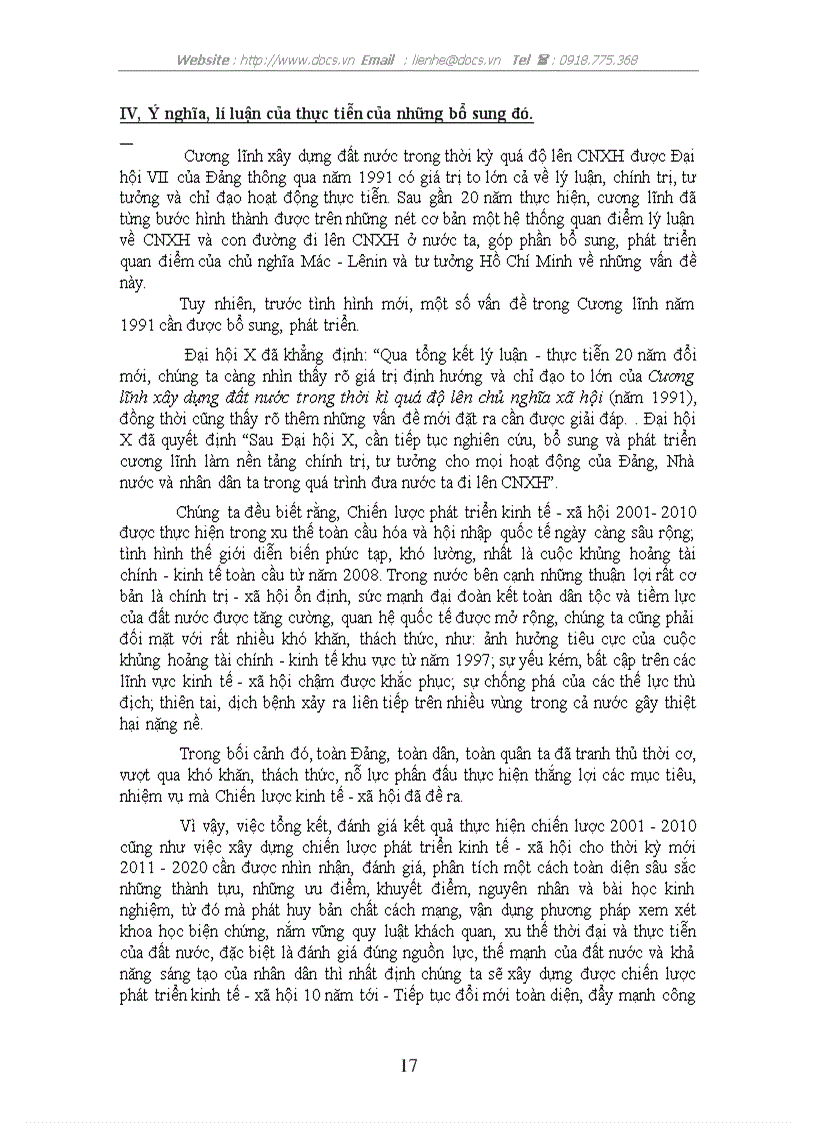 image for page Cương lĩnh năm 1991 đã được Đại hội Đảng X bổ sung như thế nào về mục tiêu mô hình đặc trưng và phương hướng con đường xây dựng CNXH ở Việt Nam