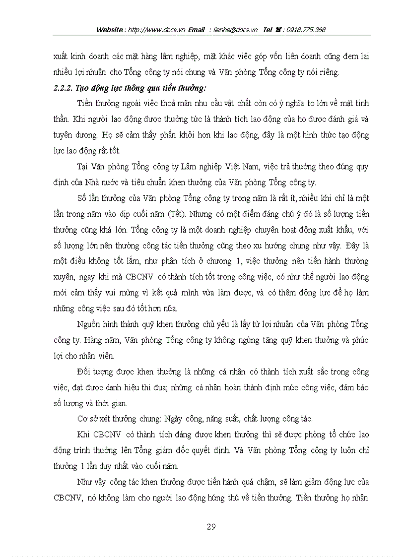 image for page Thực trạng và một số giải pháp nhằm hoàn thiện công tác tạo động lực lao động tại Văn phòng Tổng công ty lâm nghiệp Việt Nam