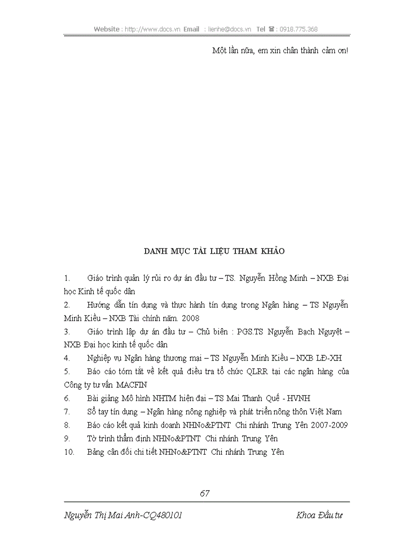 image for page Một số giải pháp nâng cao chất lượng quản lý rủi ro dự án đầu tư tại Ngân hàng Nông Nghiệp và Phát triển Nông Thôn chi nhánh Trung Yên