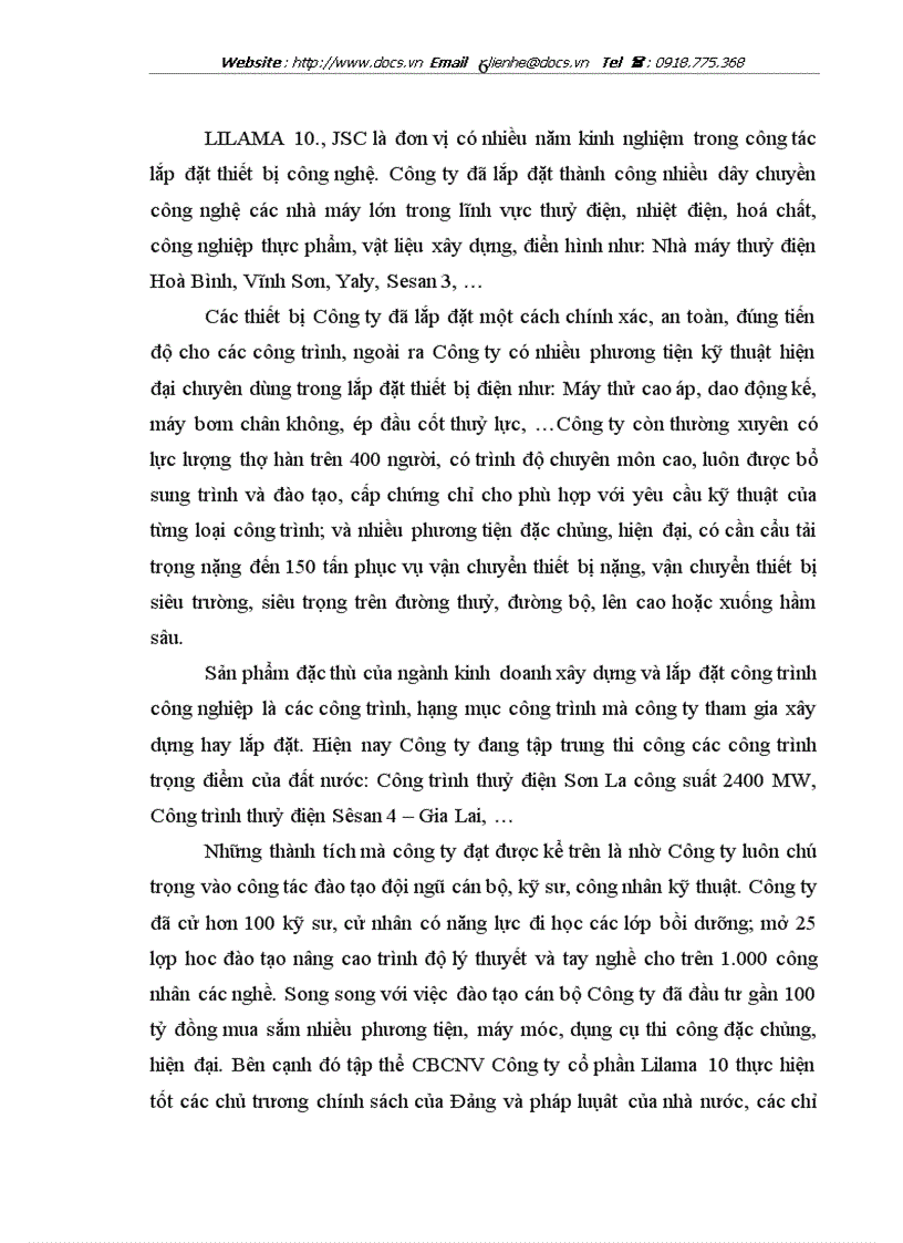 image for page Báo cáo thực tập công ty cổ phần lilama 10