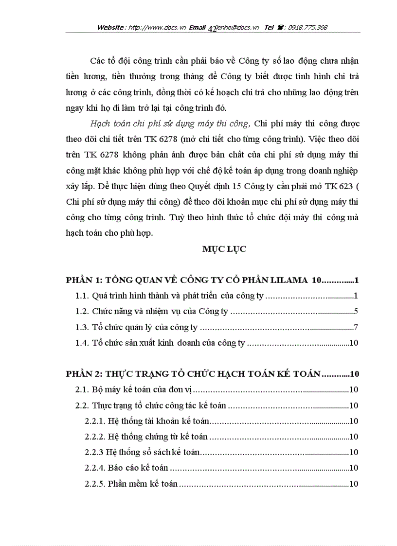 image for page Báo cáo thực tập công ty cổ phần lilama 10