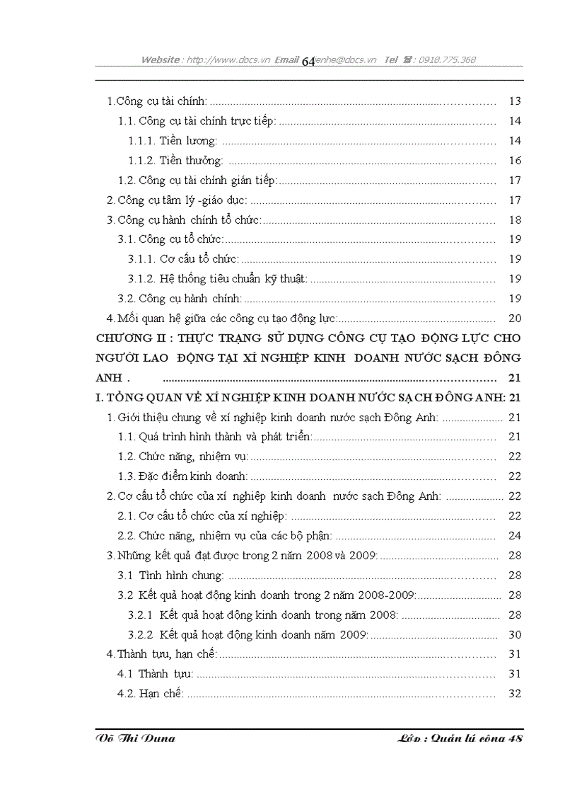 image for page Một số giải pháp nhằm hoàn thiện công cụ tạo động lực tại xí nghiệp kinh doanh nước sạch Đông Anh