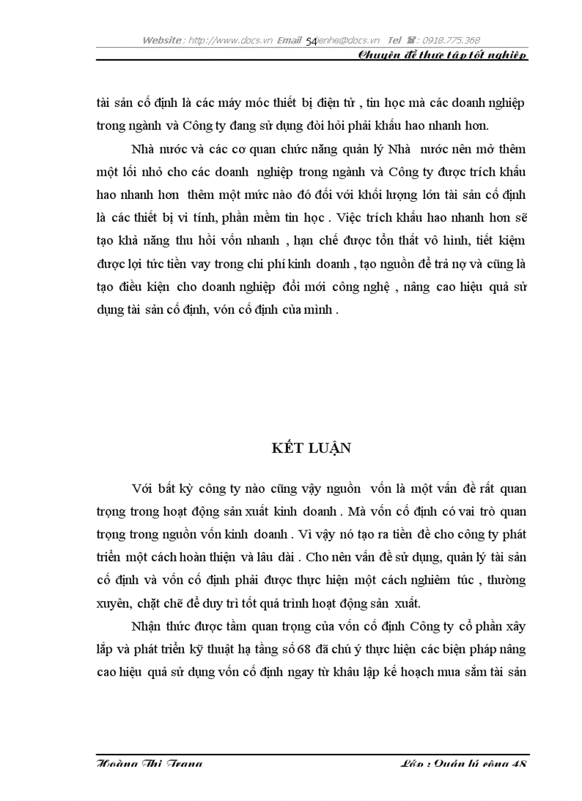image for page Công tác quản lý vốn cố định tại công ty cổ phần xây lắp và phát triển kỹ thuật hạ tầng số 68