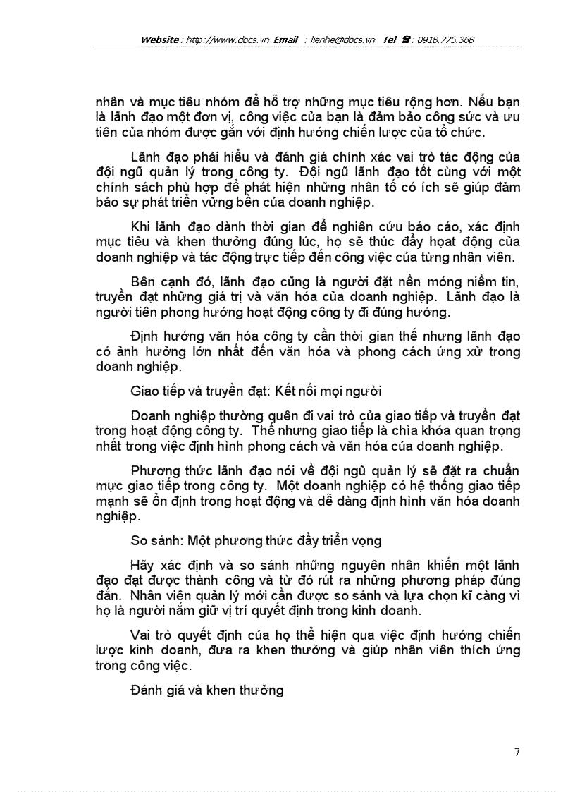 image for page Vai trò của người lãnh đạo C ty Trung Nguyên