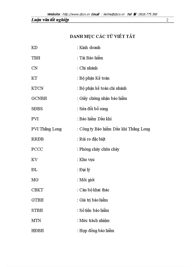 image for page Hoạt động khai thác Bảo hiểm Cháy các rủi ro đặc biệt tại C ty Bảo hiểm Dầu khí Thăng Long trong giai đoạn 2003 2007