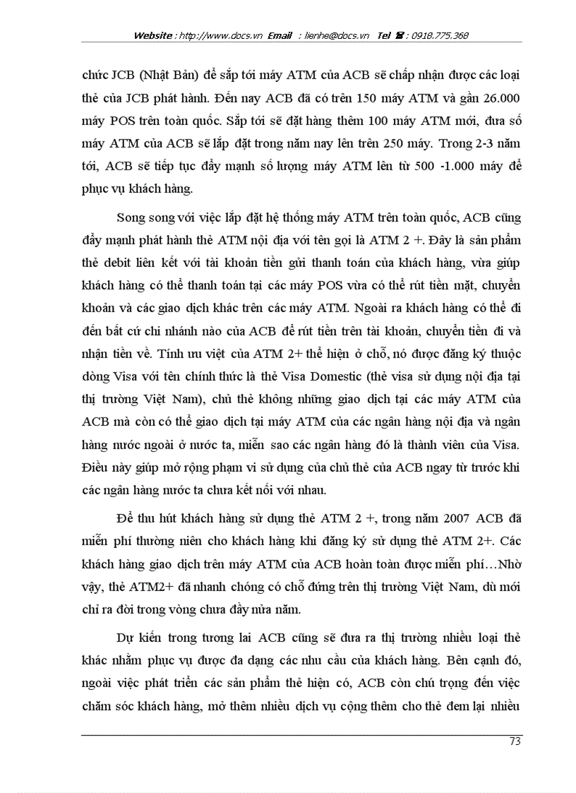 image for page Phát triển khách hàng sử dụng thẻ của ngân hàng Á Châu ACB