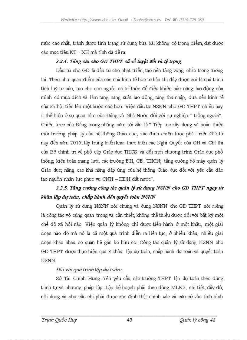 image for page Một số giải pháp nhằm hoàn thiện quản lý sử dụng NSNN cho sự nghiệp giáo dục THPT trên địa bàn tỉnh Hưng Yên