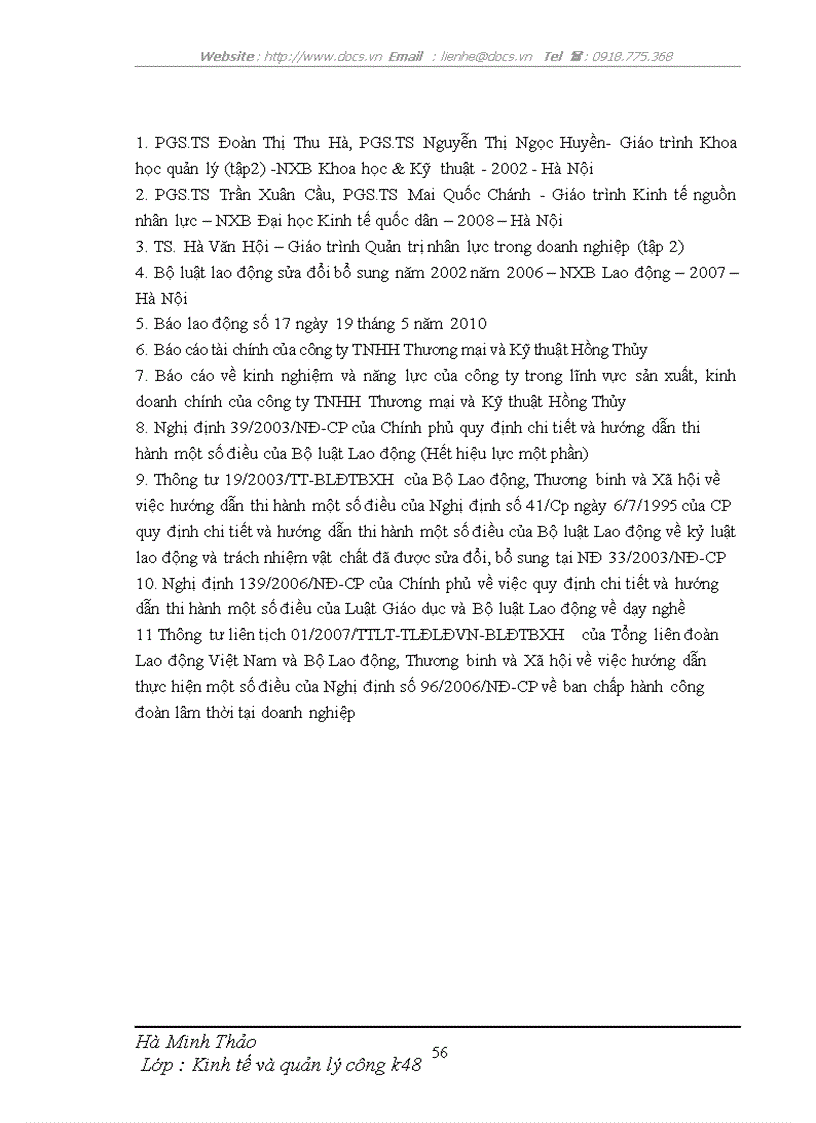 image for page Một số giải pháp nhằm hoàn thiện các công cụ tạo động lực cho người lao động tại Công ty TNHH Thương mại Kỹ thuật Hồng Thủy