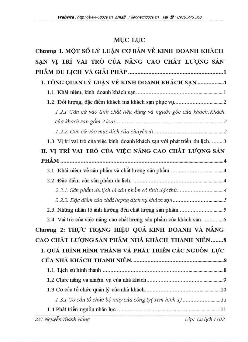 image for page Thực trạng và giải pháp nâng cao chất lượng sản phẩm tại nhà khách Thanh niên
