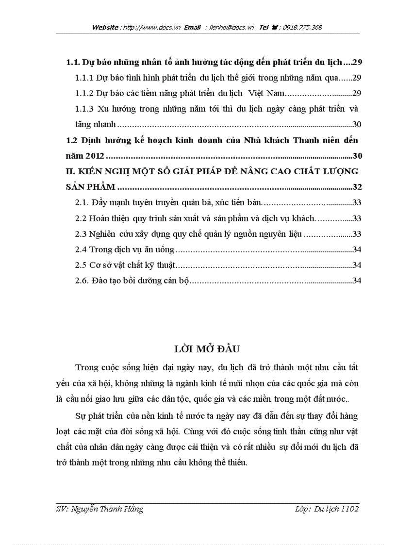 image for page Thực trạng và giải pháp nâng cao chất lượng sản phẩm tại nhà khách Thanh niên
