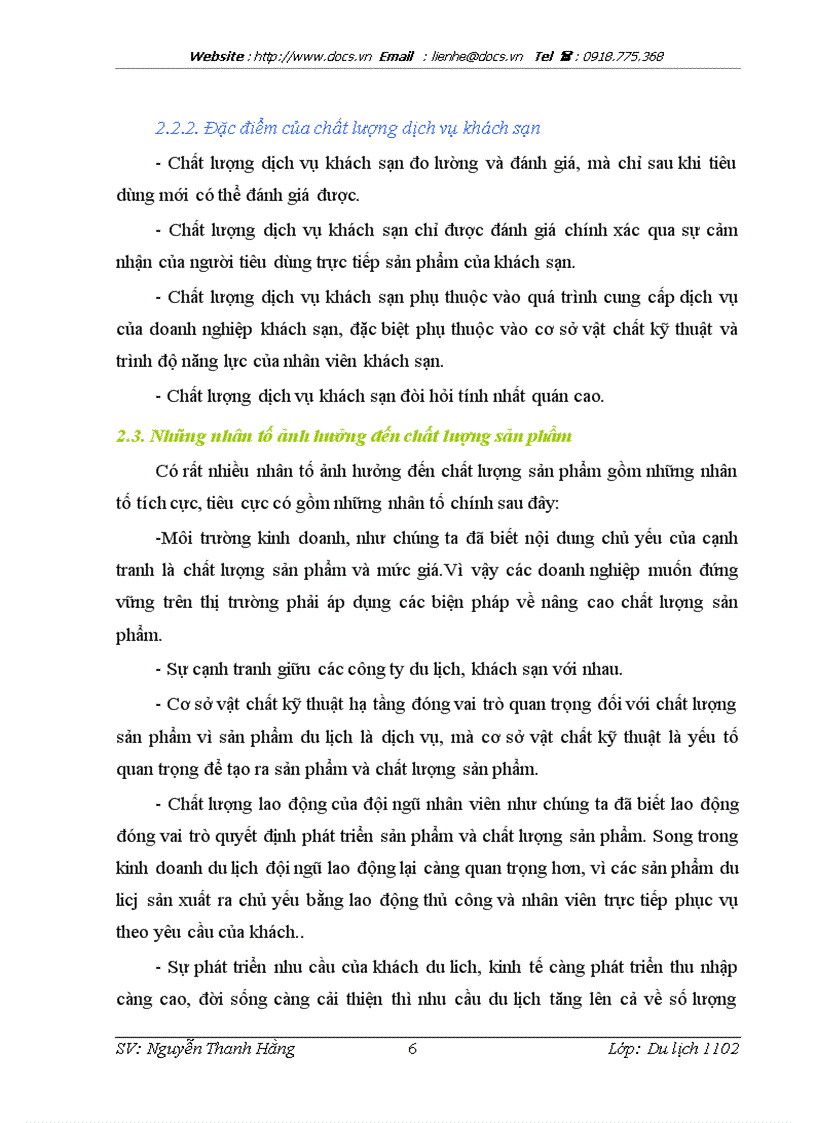 image for page Thực trạng và giải pháp nâng cao chất lượng sản phẩm tại nhà khách Thanh niên