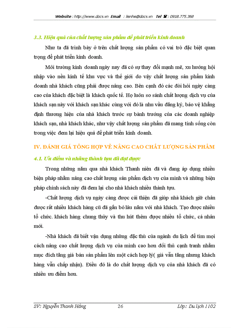 image for page Thực trạng và giải pháp nâng cao chất lượng sản phẩm tại nhà khách Thanh niên