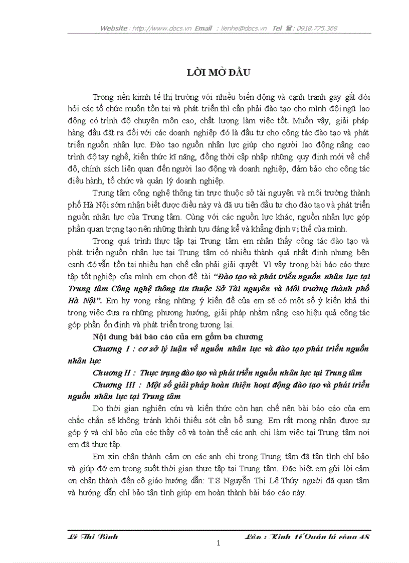 image for page Đào tạo và phát triển nguồn nhân lực tại Trung tâm Công nghệ thông tin thuộc Sở Tài nguyên và Môi trường thành phố Hà Nội