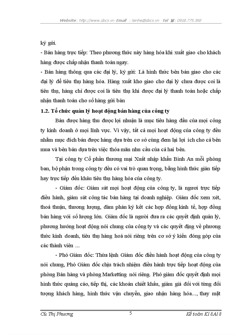 image for page Hoàn thiện kế toán bán hàng và xác định kết quả kinh doanh tại công ty Cổ phần thương mại xuất nhập khẩu Bình An