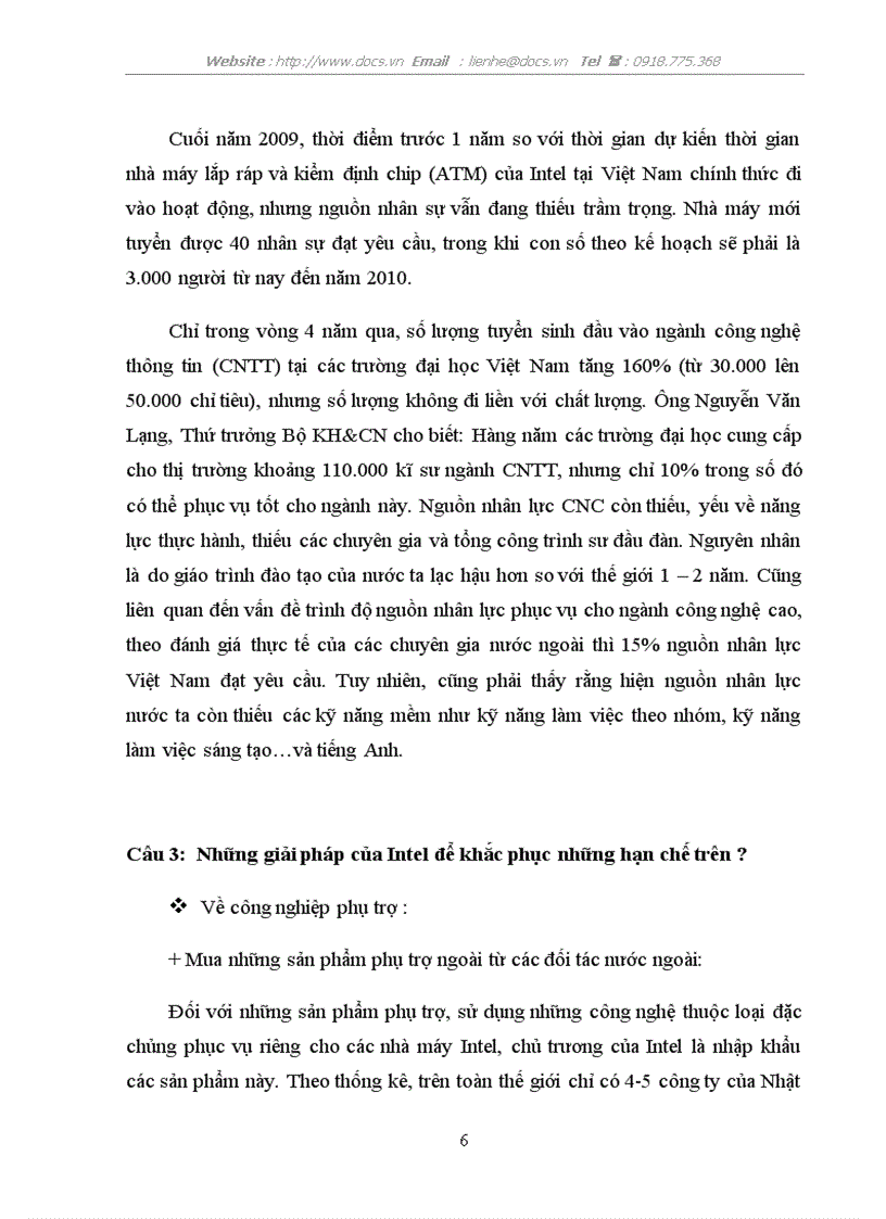 image for page Tình huống chuyển giao công nghệ qua DA ĐT trực tiếp nước ngoài của Intel