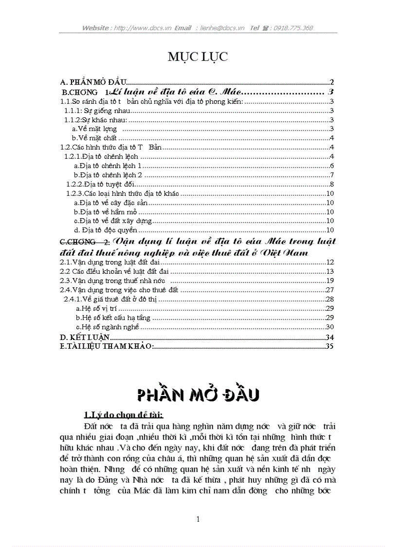 image for page Lý luận về địa tô của CácMac và sự vận dụng vào chính sách đất đai ở Việt Nam hiện nay