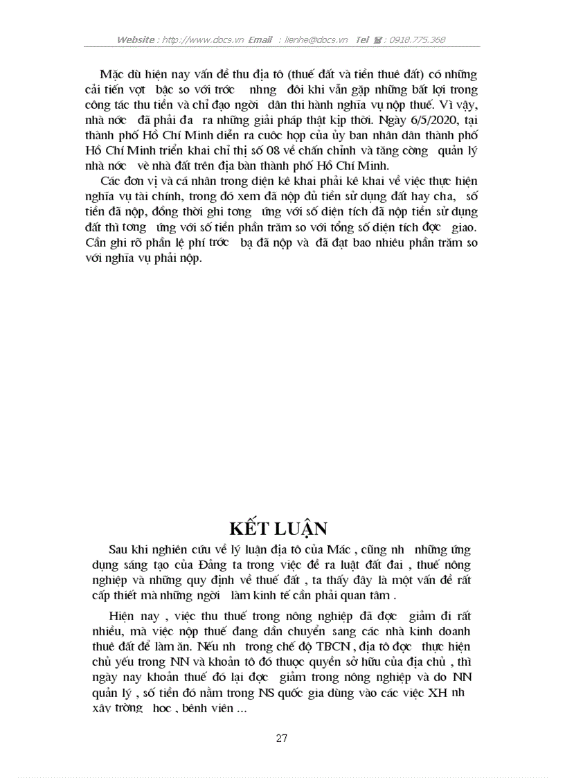 image for page Lý luận về địa tô của CácMac và sự vận dụng vào chính sách đất đai ở Việt Nam hiện nay